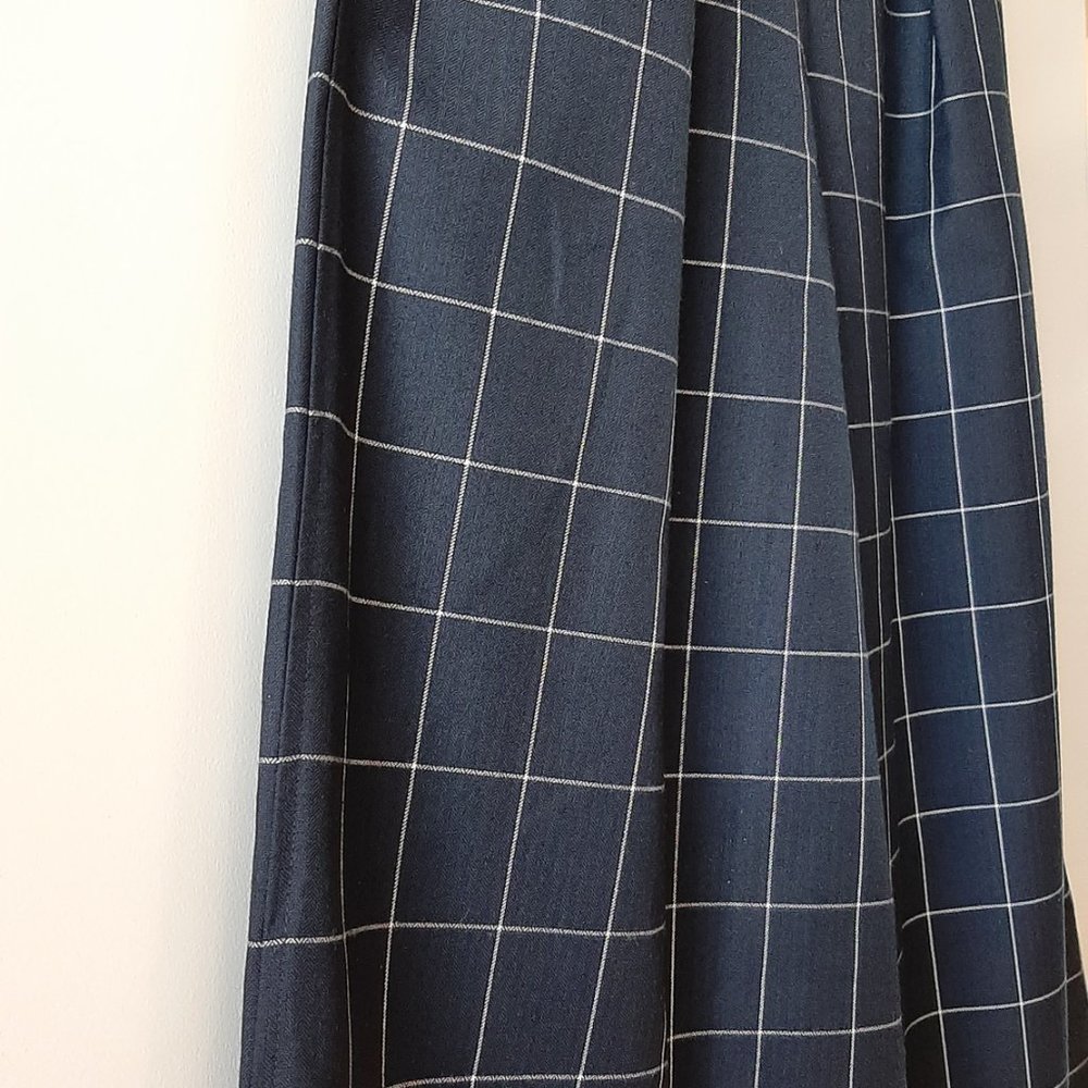 J. CREW Windowpane Wide Leg Crop Pants - Navy - Size 6 - Picture 2 of 6